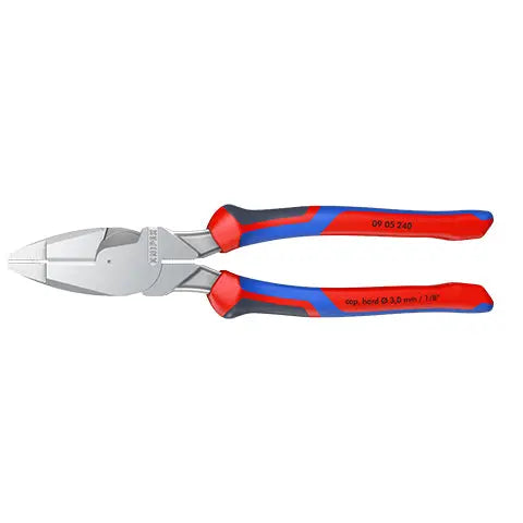Knipex Linemans Pliers American Style 240mm Multi Component Grips Chrome Plated 09 05 240 White Rose Tools