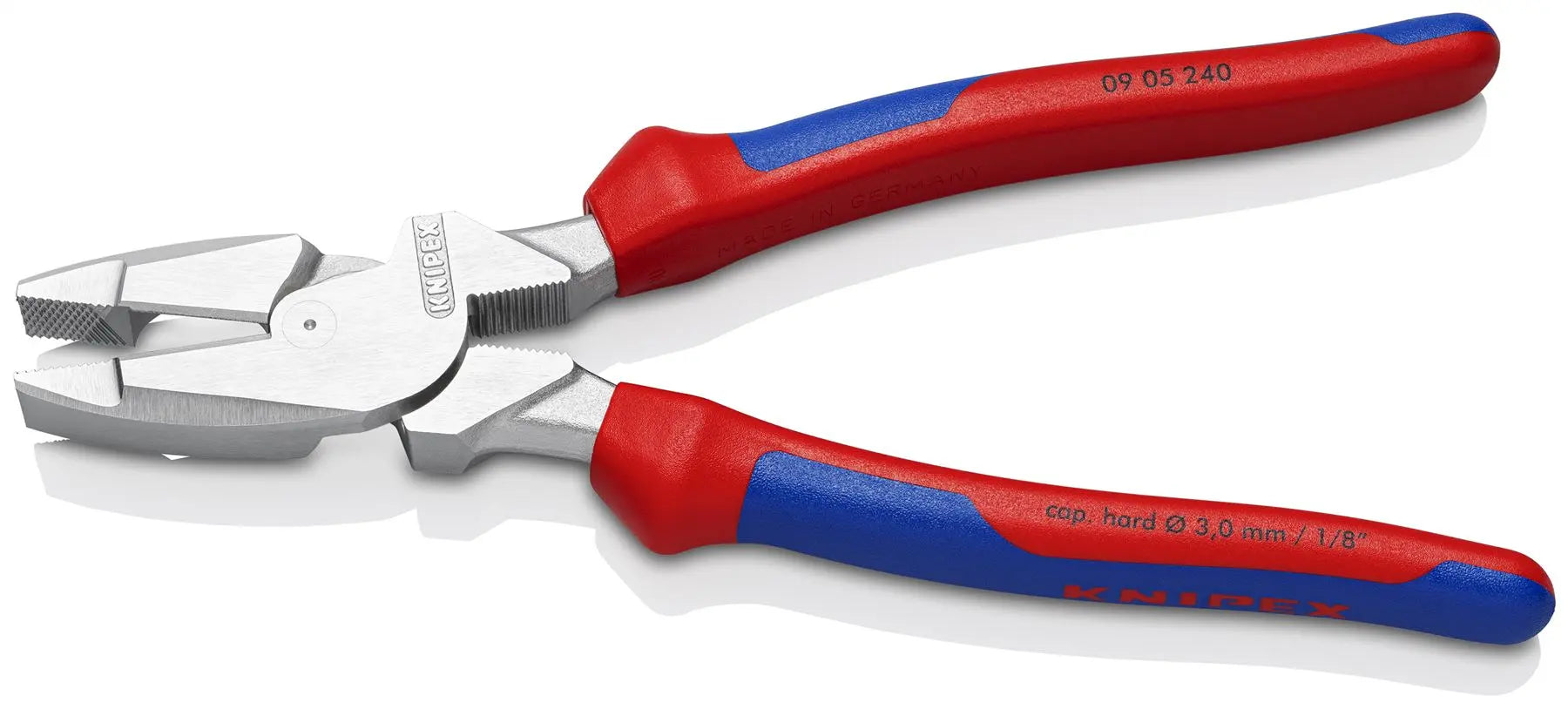 Knipex Linemans Pliers American Style 240mm Multi Component Grips Chrome Plated 09 05 240
