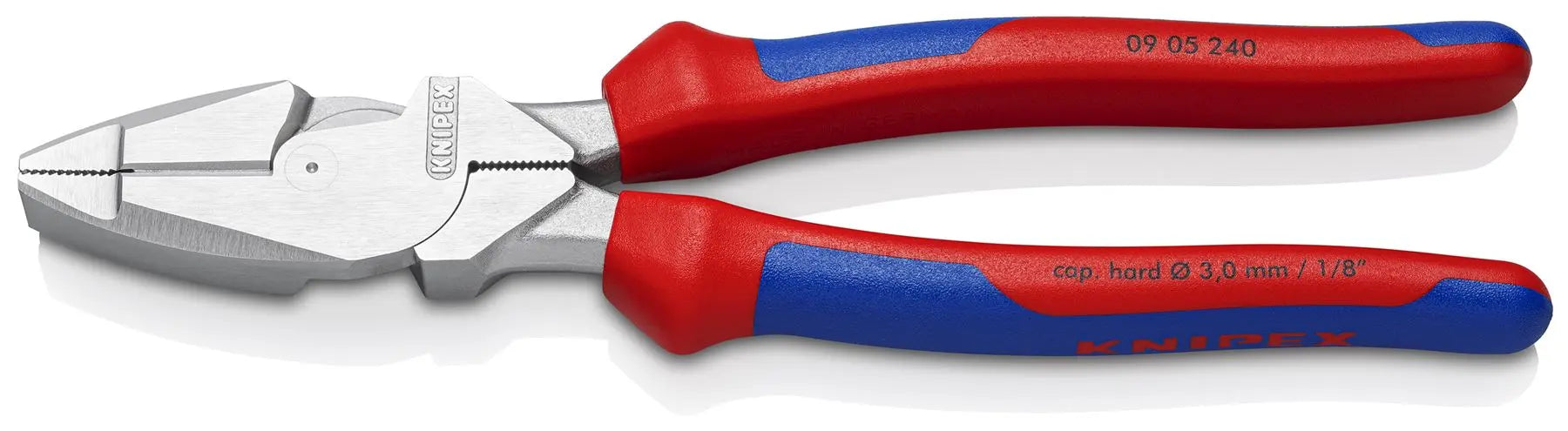 Knipex Linemans Pliers American Style 240mm Multi Component Grips Chrome Plated 09 05 240