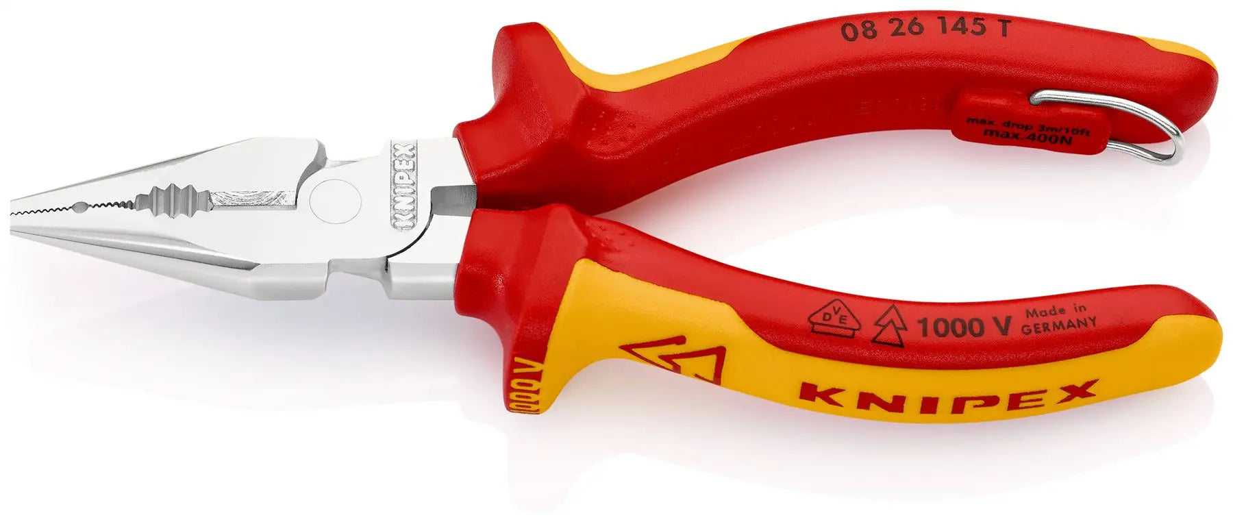 Knipex Needle Nose Combination Pliers 145mm VDE Insulated 1000V with Tether Point 08 26 145 T