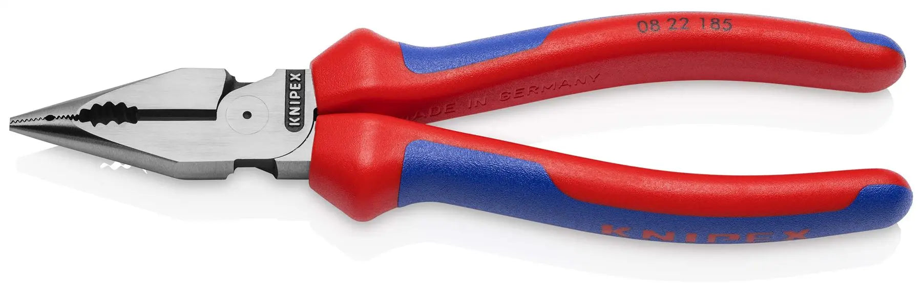Knipex Needle Nose Combination Pliers 185mm Multi Component Grips 08 22 185 White Rose Tools