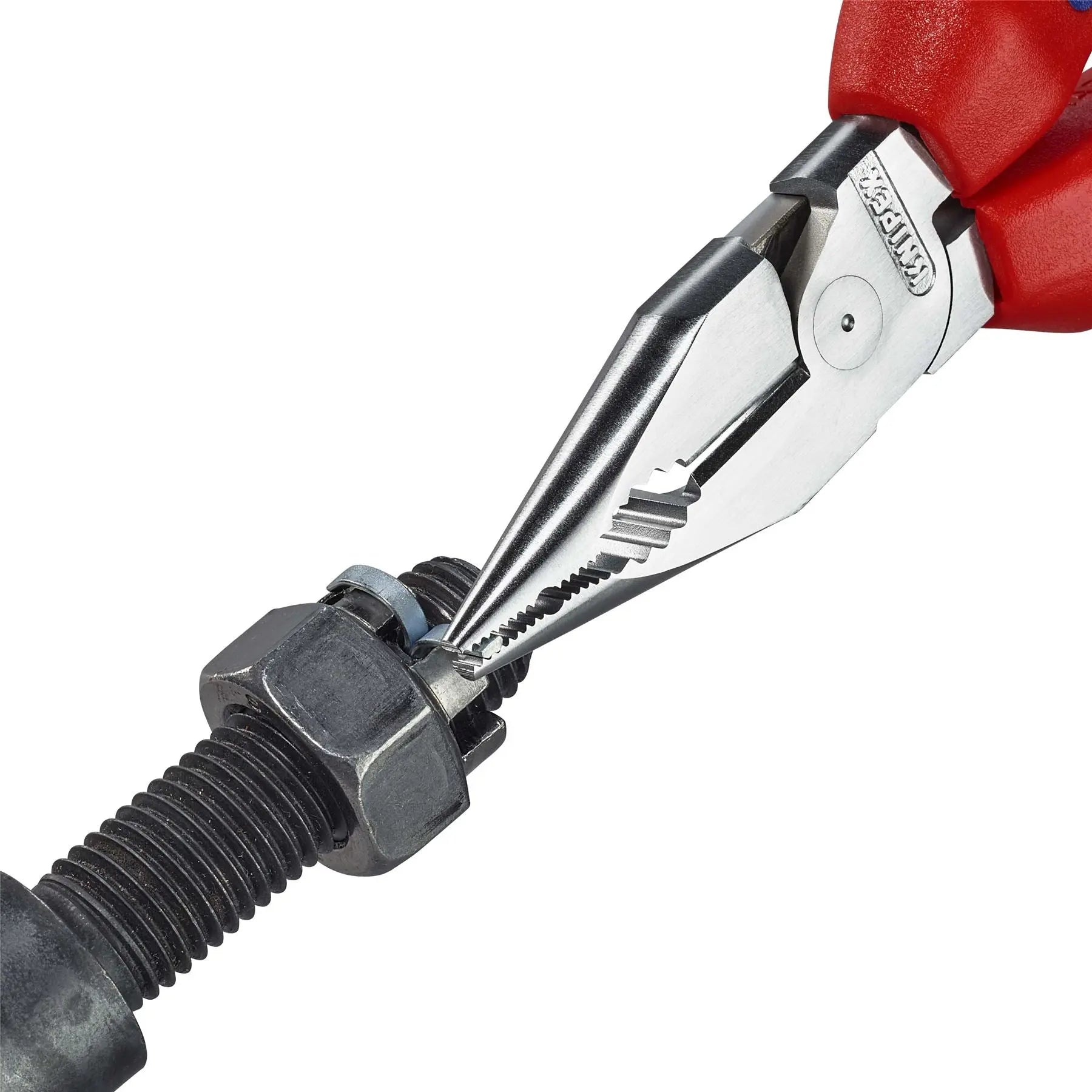 Knipex Needle Nose Combination Pliers 185mm Multi Component Grips Chrome 08 25 185 White Rose Tools