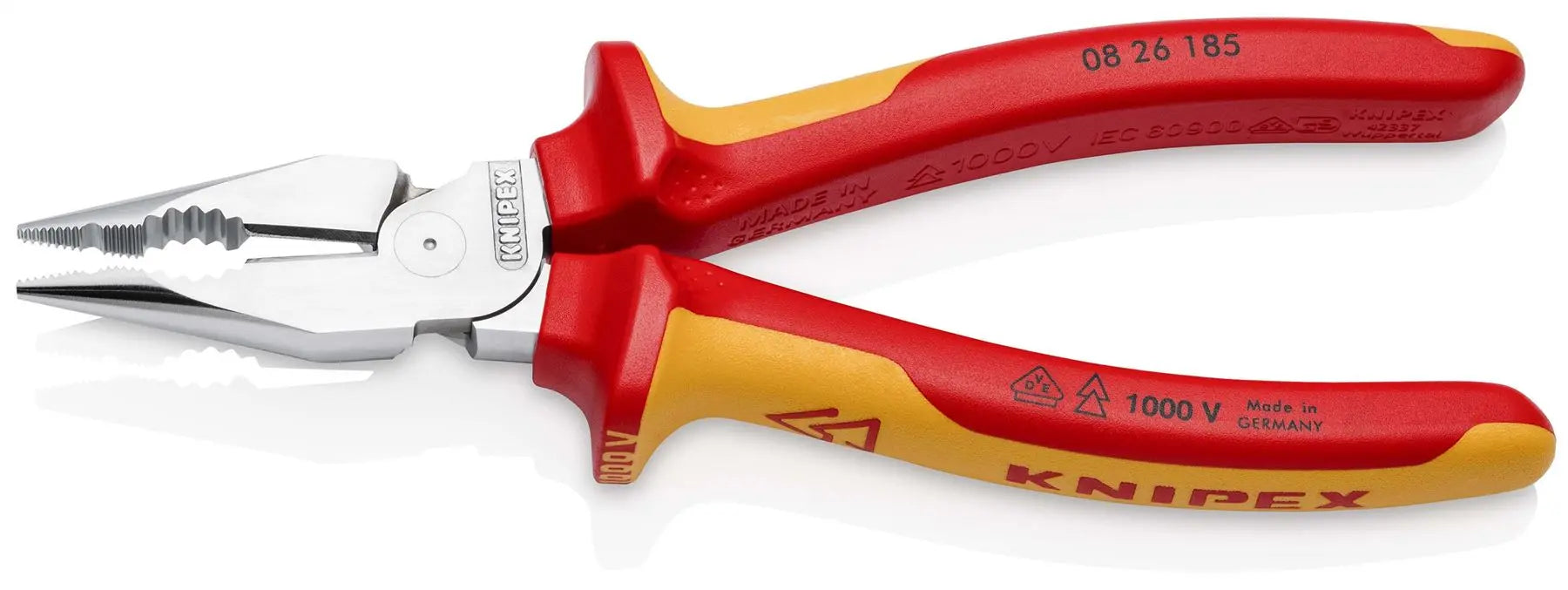 Knipex Needle Nose Combination Pliers 185mm VDE 1000V Multi Component Grips 08 26 185 White Rose Tools