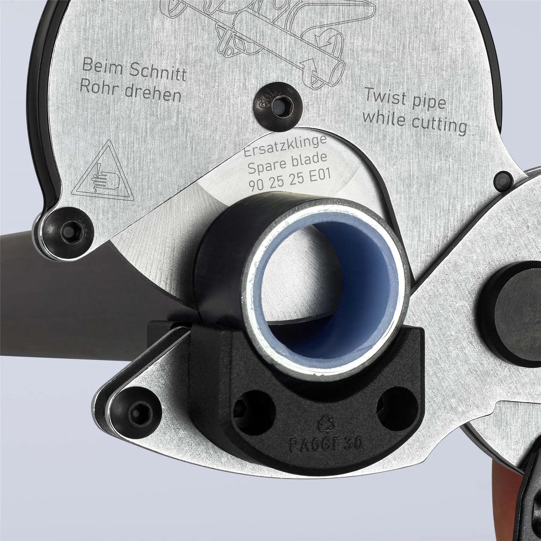 Knipex Pipe Cutter for Composite and Plastic Pipes 26mm Capactiy Multi Component Grips 90 25 25 White Rose Tools