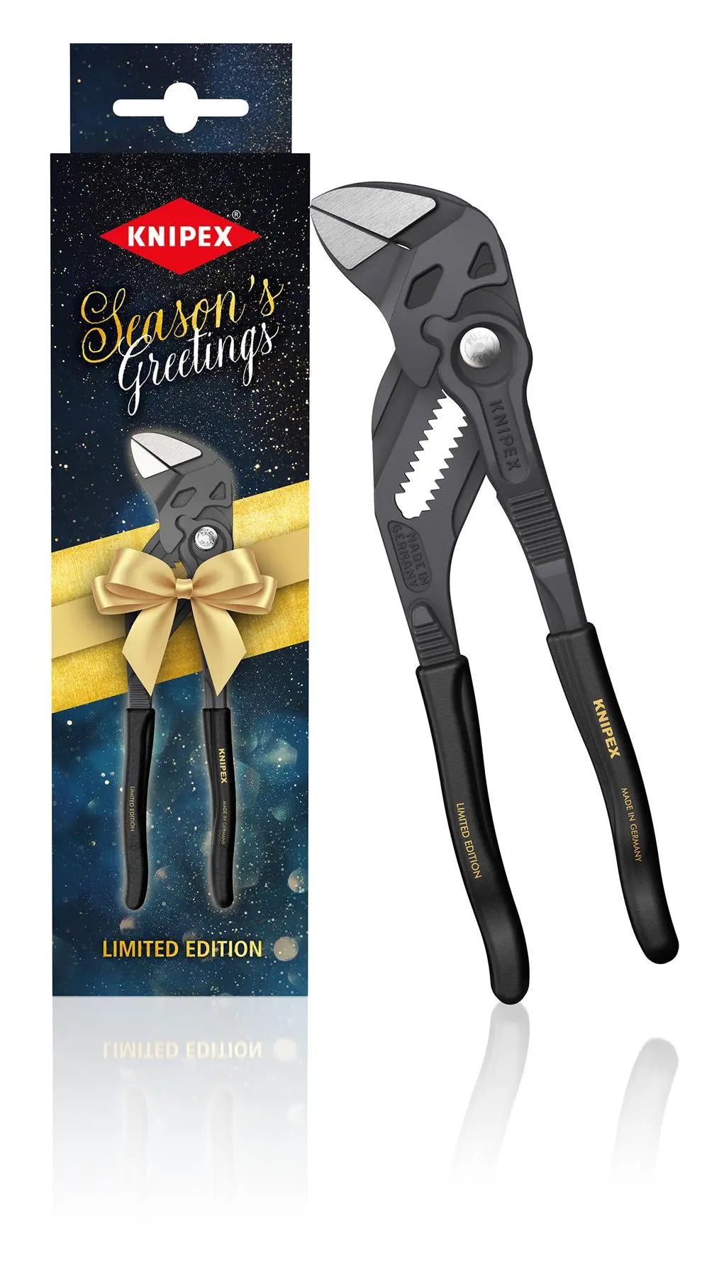 Knipex Pliers Wrench Slip Joint 180mm Limited Edition Christmas 2023 86 01 180 XMAS White Rose Tools