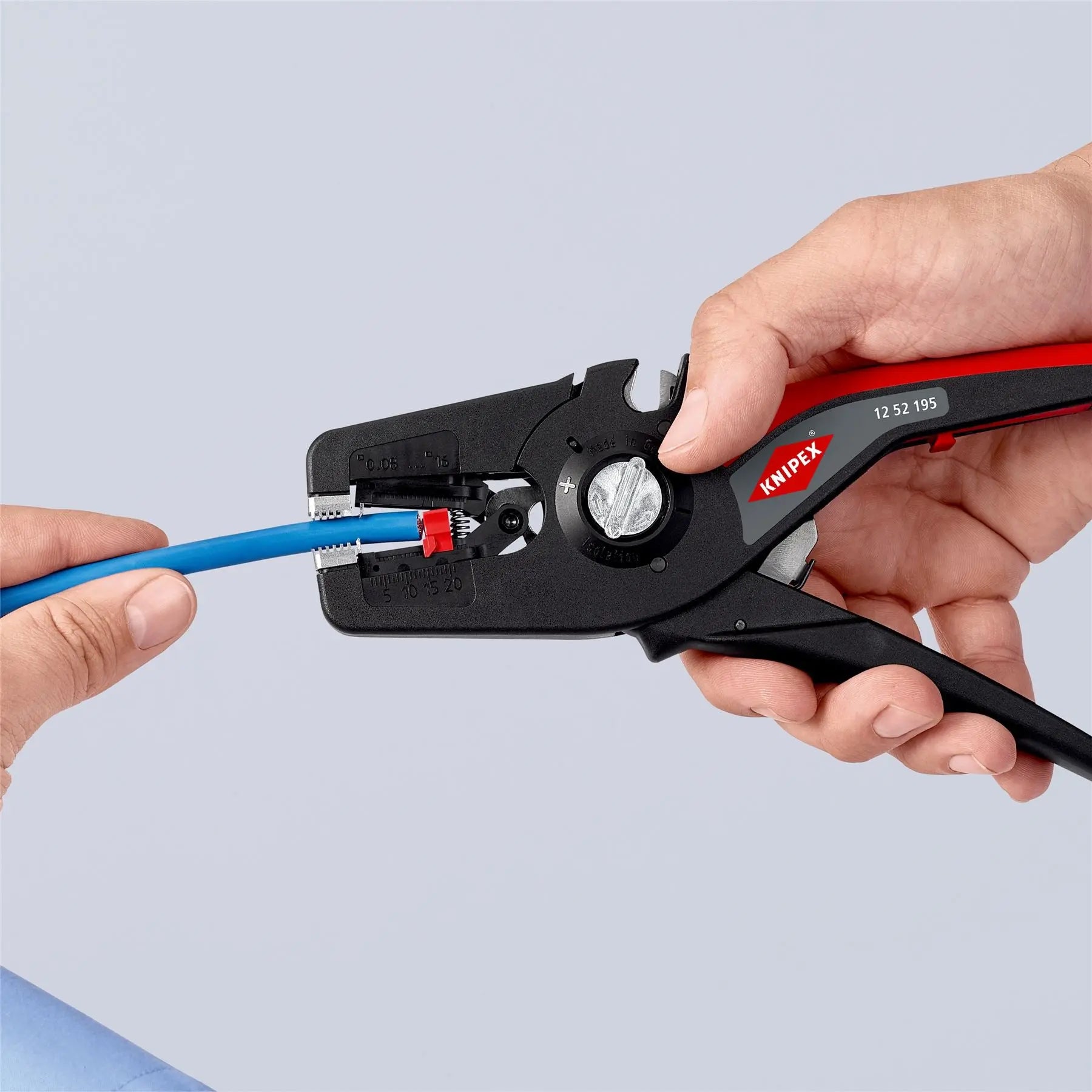 Knipex PreciStrip 16 Automatic Insulation Stripper 195mm Wire Stripping Pliers 12 52 195 SB White Rose Tools