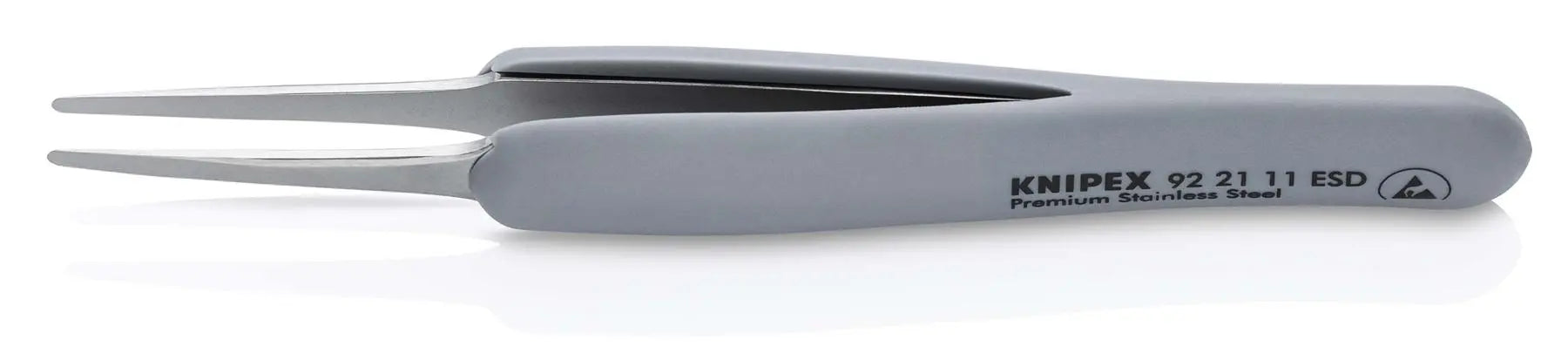 Knipex Precision Tweezers with Rubber Handles ESD Smooth Gripping Surfaces 92 21 11 ESD White Rose Tools