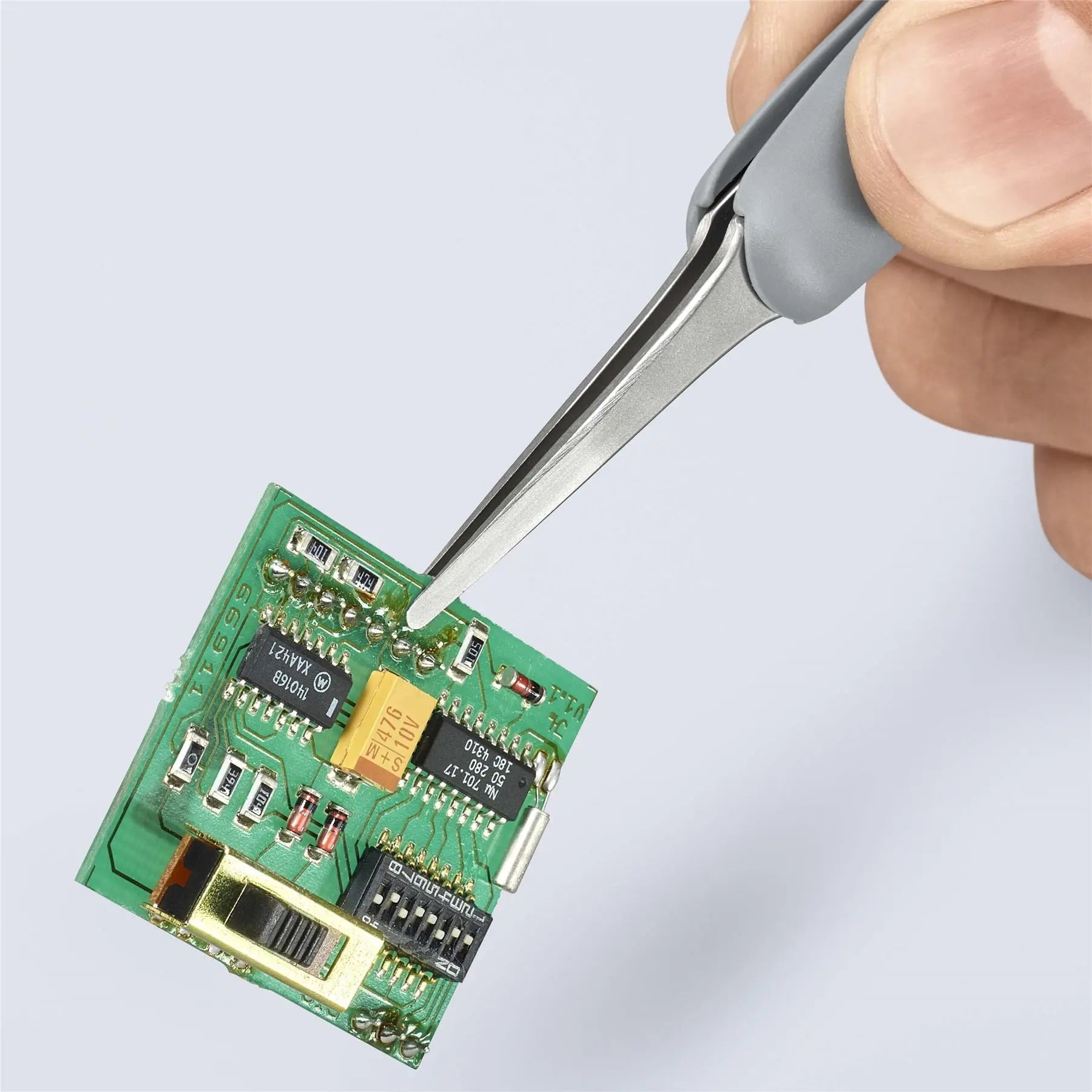 Knipex Precision Tweezers with Rubber Handles ESD Smooth Gripping Surfaces 92 21 11 ESD White Rose Tools