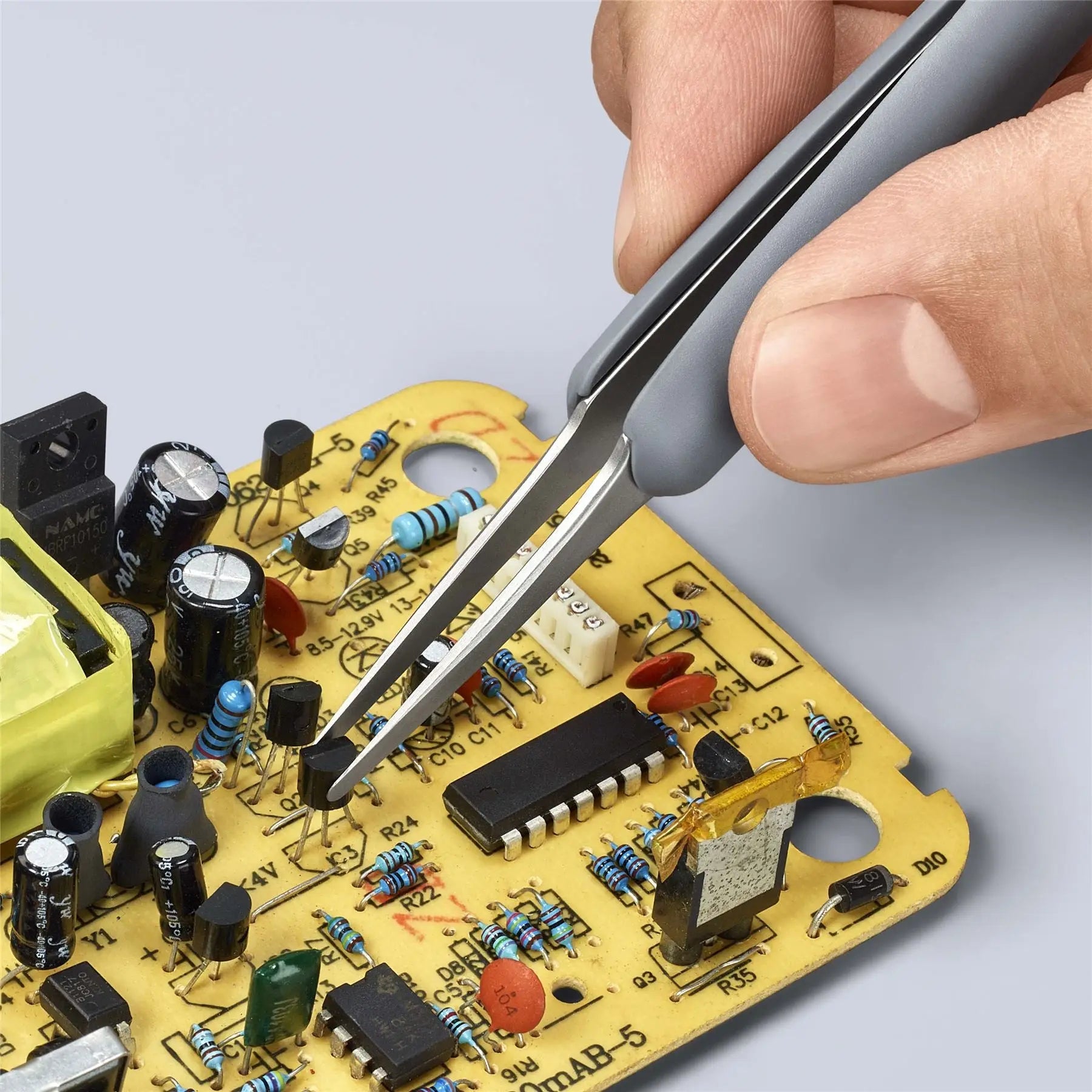 Knipex Precision Tweezers with Rubber Handles ESD Smooth Gripping Surfaces 92 21 11 ESD White Rose Tools