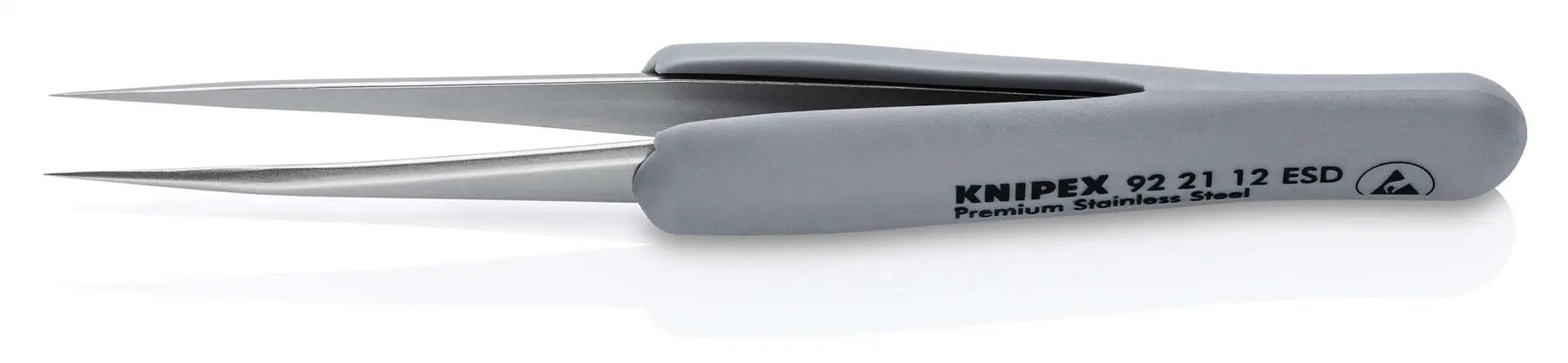 Knipex Precision Tweezers with Rubber Handles ESD Smooth Gripping Surfaces 92 21 12 ESD White Rose Tools