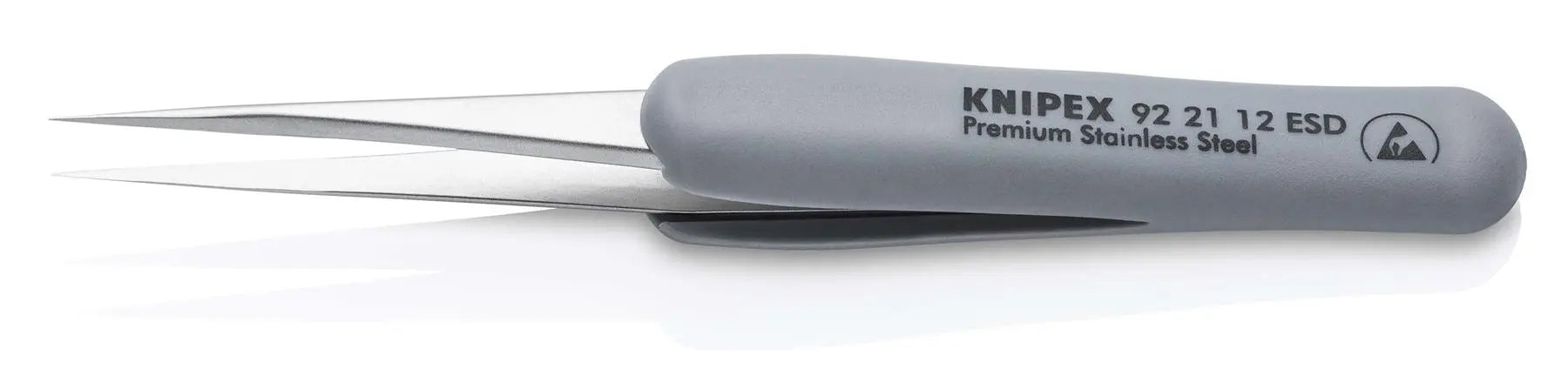 Knipex Precision Tweezers with Rubber Handles ESD Smooth Gripping Surfaces 92 21 12 ESD White Rose Tools