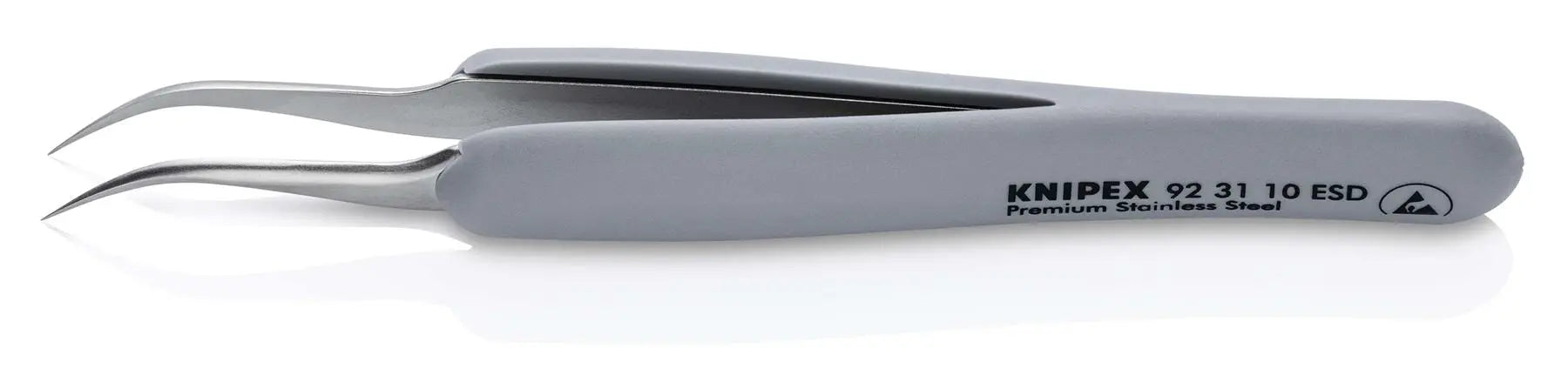 Knipex Precision Tweezers with Rubber Handles ESD Smooth Gripping Surfaces 92 31 10 ESD White Rose Tools