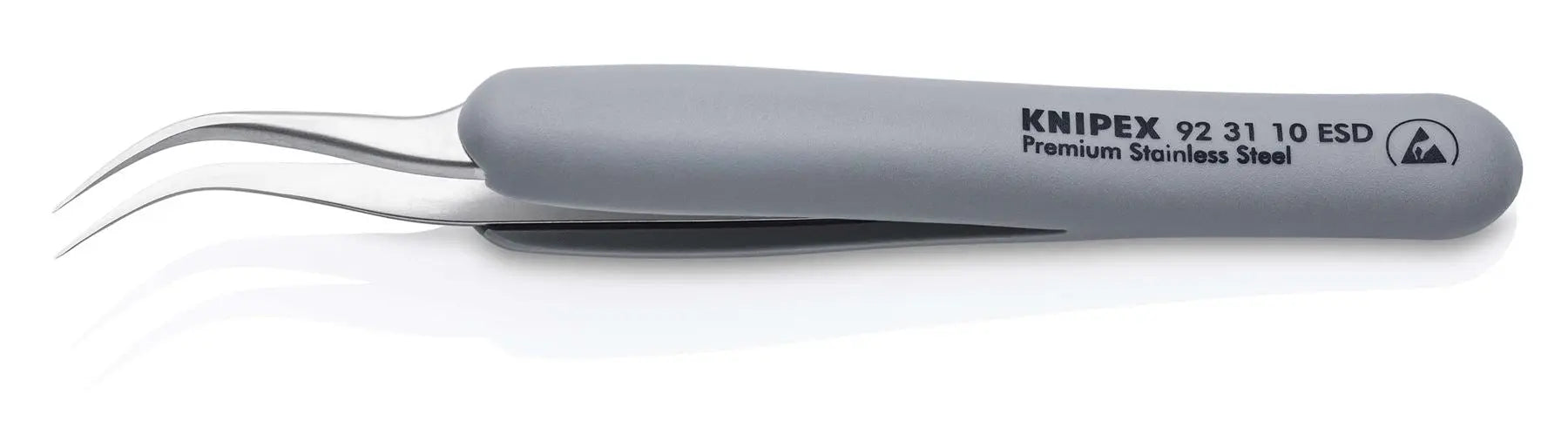 Knipex Precision Tweezers with Rubber Handles ESD Smooth Gripping Surfaces 92 31 10 ESD White Rose Tools