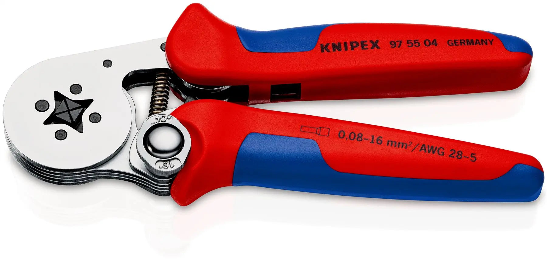Knipex Self Adjusting Electricians Crimping Pliers for Wire Ferrules 0.08-10/16mm² 28-6 AWG 95 55 04