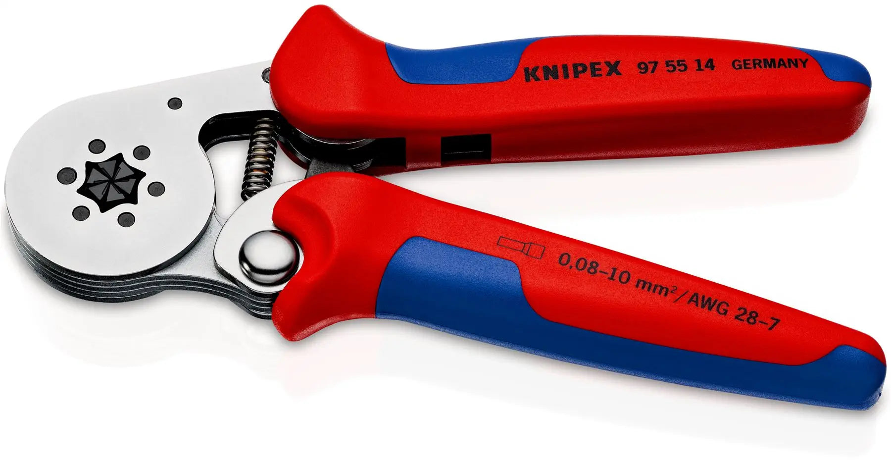 Knipex Self Adjusting Electricians Crimping Pliers for Wire Ferrules 0.08-10mm² 28-8 AWG 95 55 14