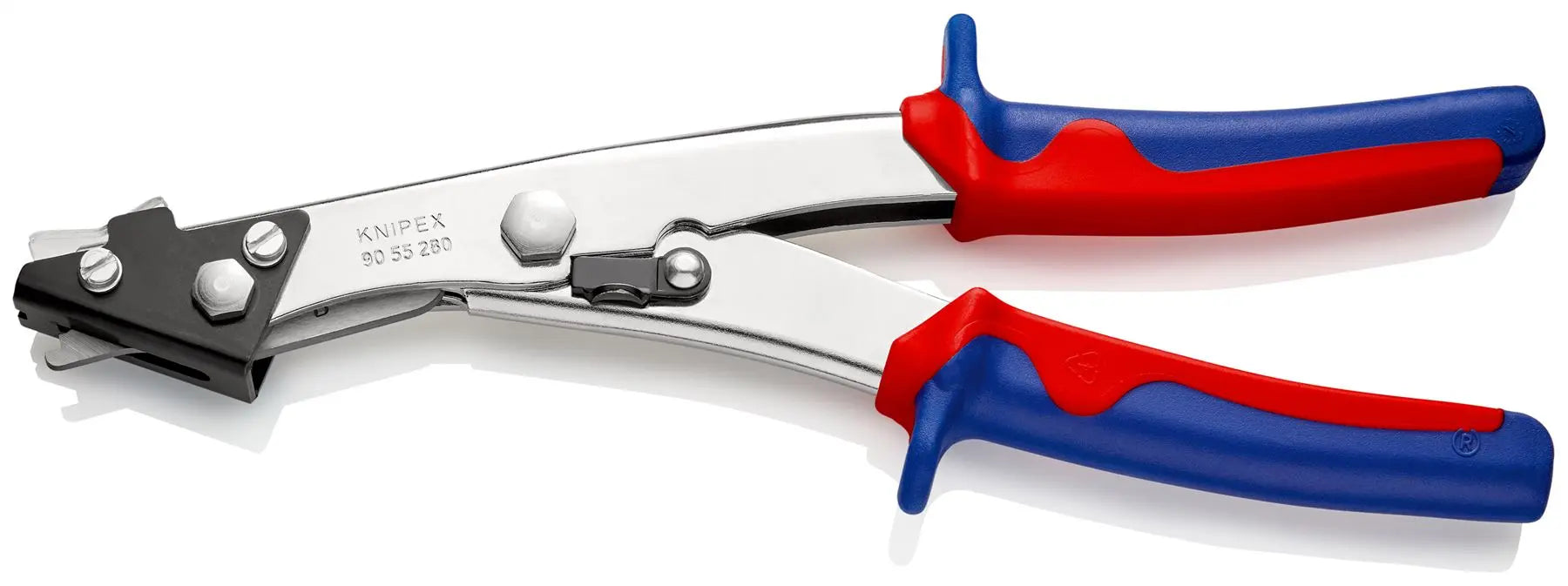Knipex Sheet Metal Nibbler 280mm Metal 1.2mm Plastic 2mm Multi Component Grips 90 55 280 White Rose Tools