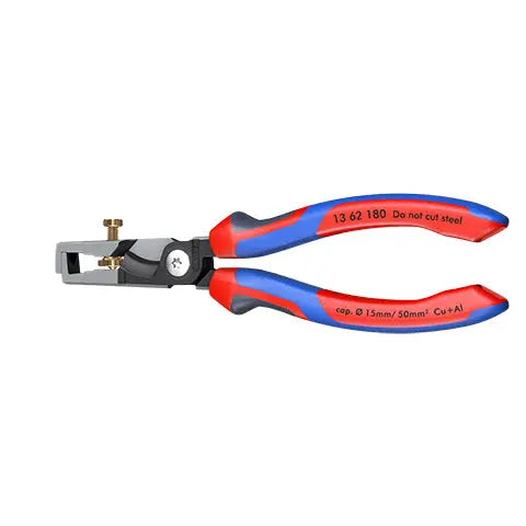 Knipex StriX Insulation Wire Stippiers with Cable Shears 180mm Multi Component Grips 13 62 180 White Rose Tools