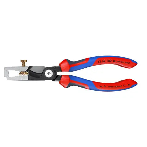 Knipex StriX Insulation Wire Stippiers with Cable Shears 180mm Multi Component Grips 13 62 180 White Rose Tools