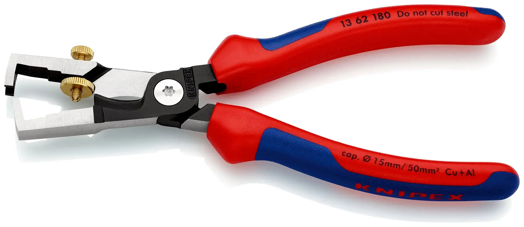 Knipex StriX Insulation Wire Stippiers with Cable Shears 180mm Multi Component Grips 13 62 180