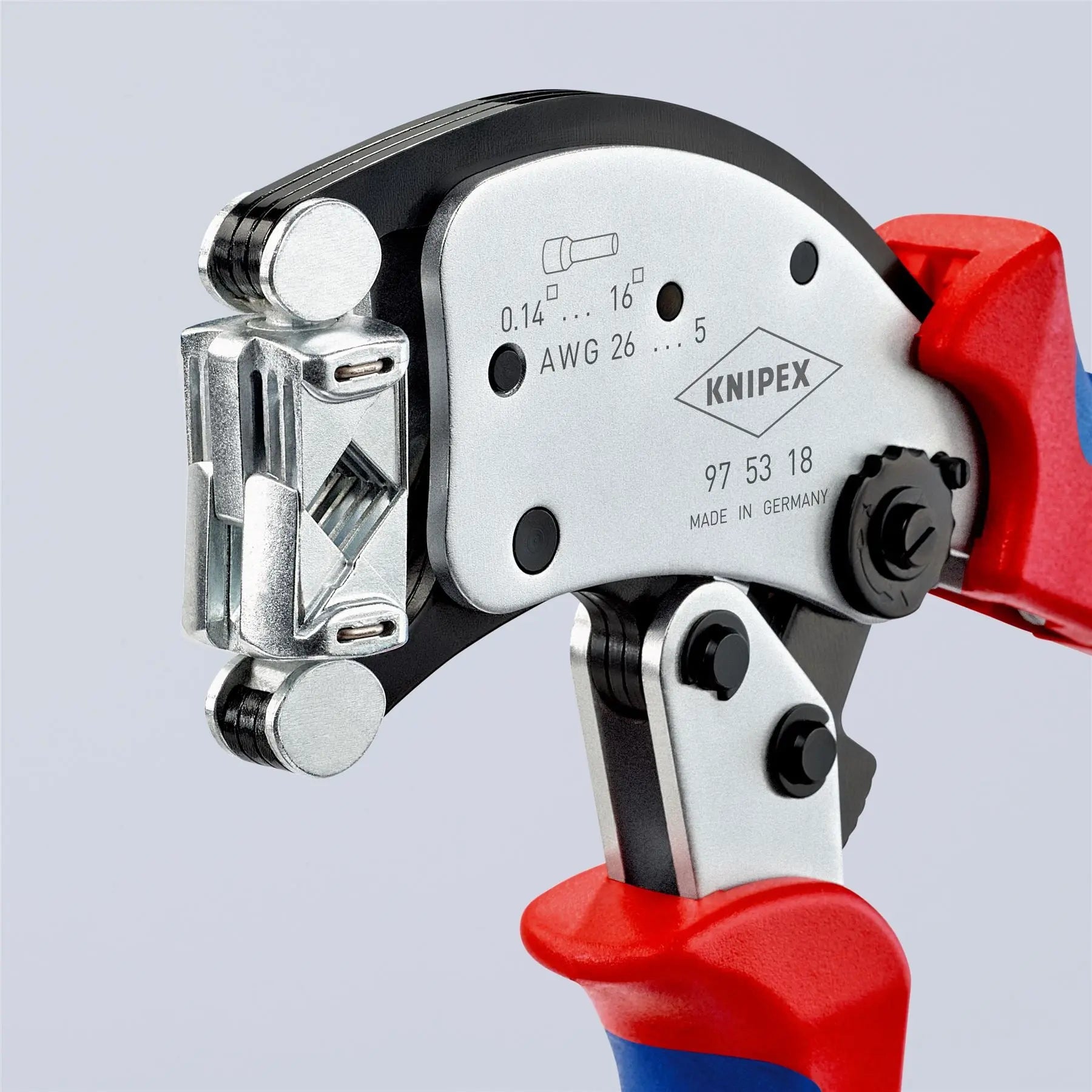 Knipex Twistor 16 Self Adjusting Crimping Pliers for Wire Ferrules with Rotatable Die Head 97 53 18