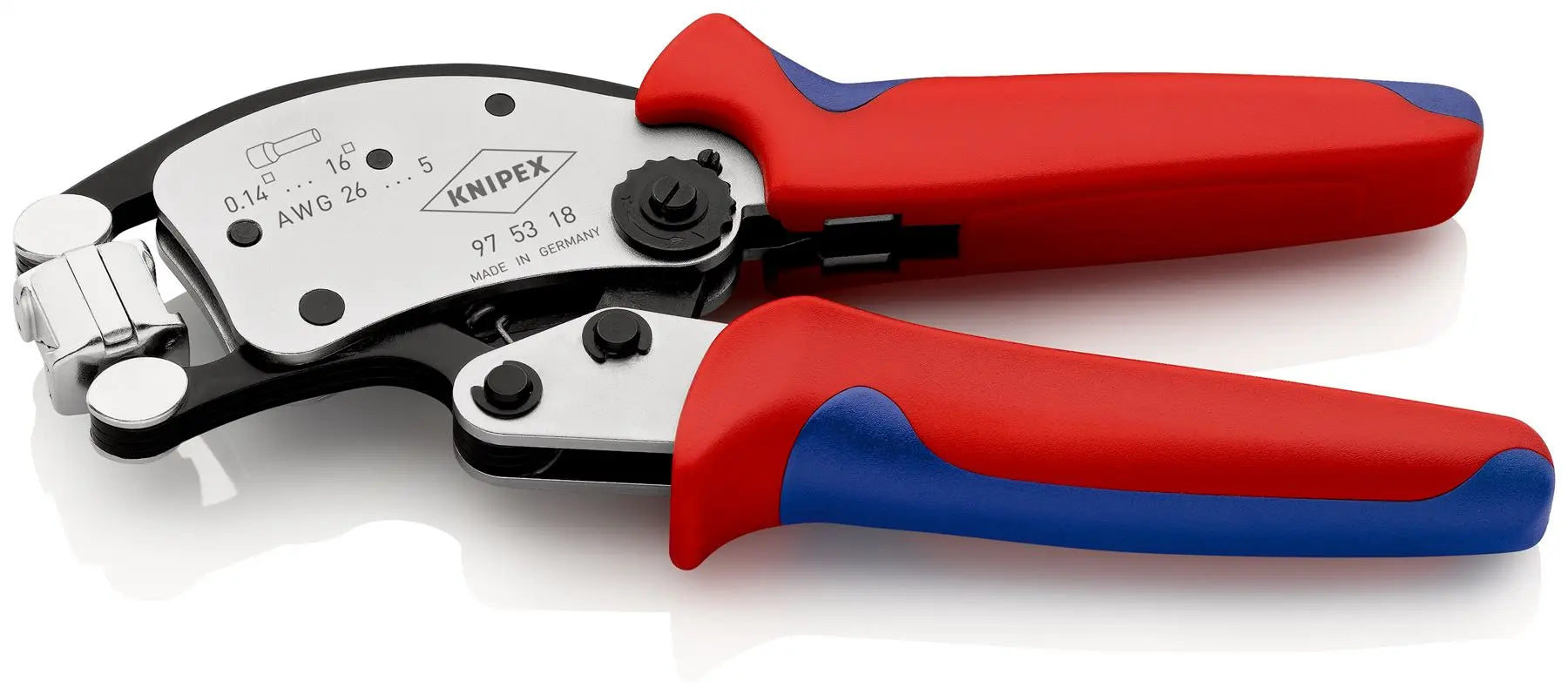 Knipex Twistor 16 Self Adjusting Crimping Pliers for Wire Ferrules with Rotatable Die Head 97 53 18