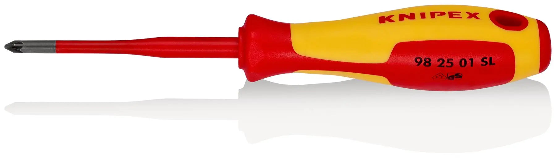 Knipex VDE Screwdriver (Slim) for Pozi Screws 1000V PZ1 x 80mm 98 25 01 SL