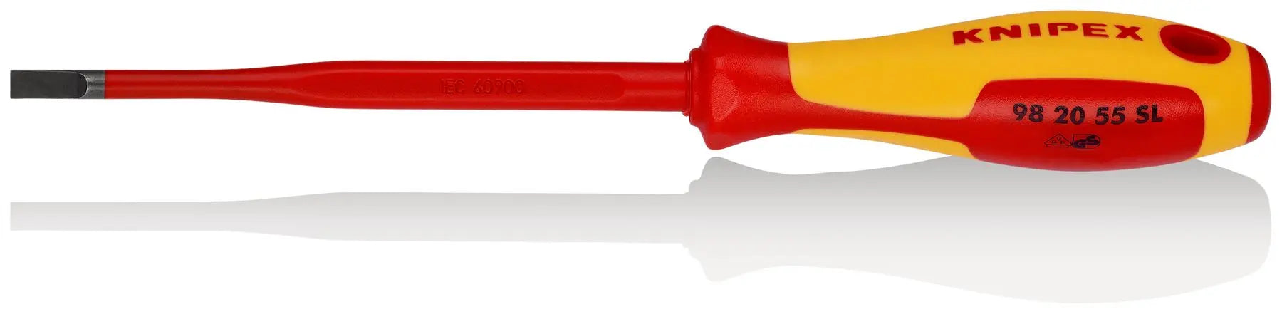 Knipex VDE Screwdriver (Slim) for Slotted Screws 1000V 5.5 x 1.0 x 125mm 98 20 55 SL