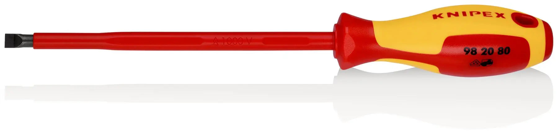 Knipex VDE Screwdriver for Slotted Screws 1000V 8.0 x 1.2 x 175mm 98 20 80