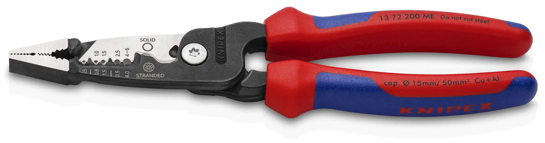 Knipex WireStripper Stripping Pliers 200mm Metric Version Multi Component Grips 13 72 200 ME White Rose Tools