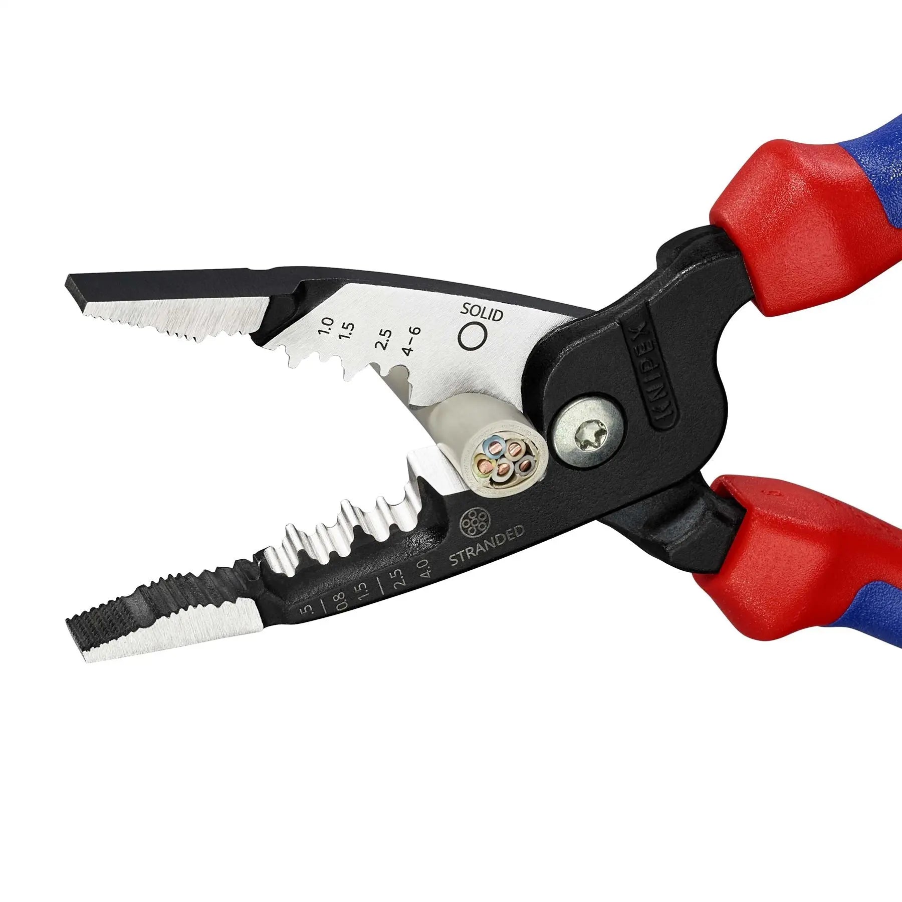 Knipex WireStripper Stripping Pliers 200mm Metric Version Multi Component Grips 13 72 200 ME  White Rose Tools