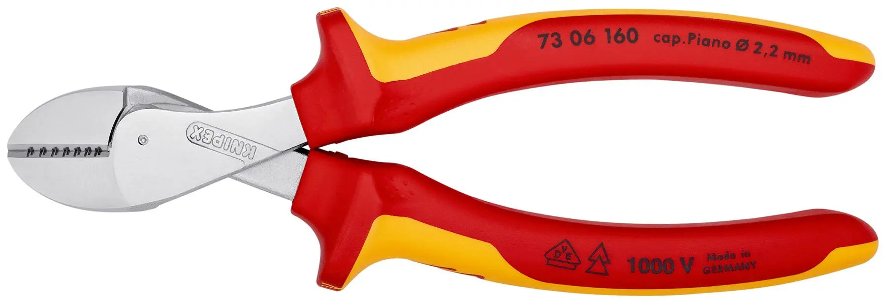 Knipex X-Cut Diagonal Side Cutting Pliers 160mm VDE Tested 1000V Chrome Plated 73 06 160