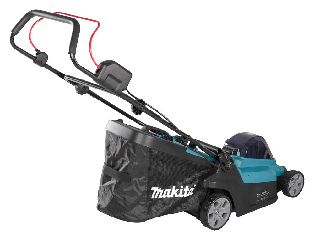 Makita 38cm Lawn Mower Kit 40V Max XGT Li-ion Cordless Garden Grass Outdoor 4Ah Battery and Charger LM003GM103  White Rose Tools