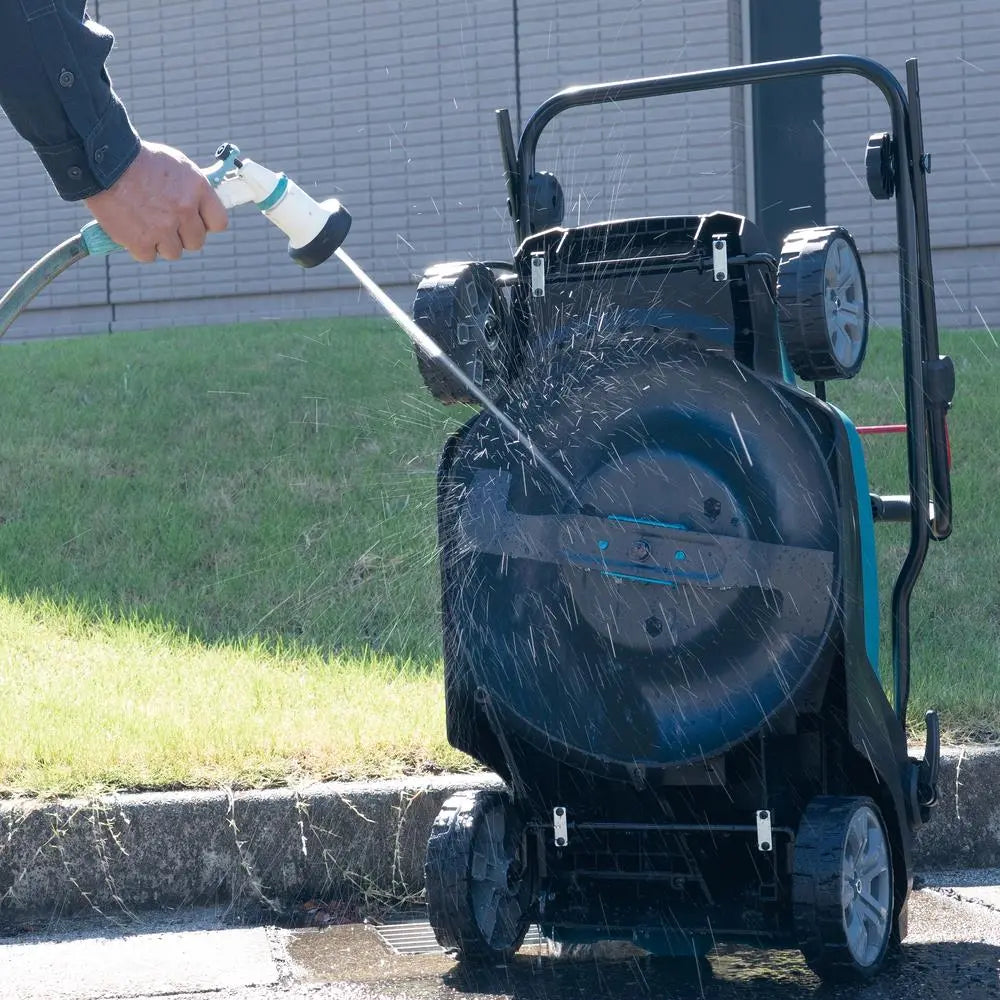 Makita 38cm Lawn Mower Kit 40V Max XGT Li-ion Cordless Garden Grass Outdoor 4Ah Battery and Charger LM003GM103  White Rose Tools