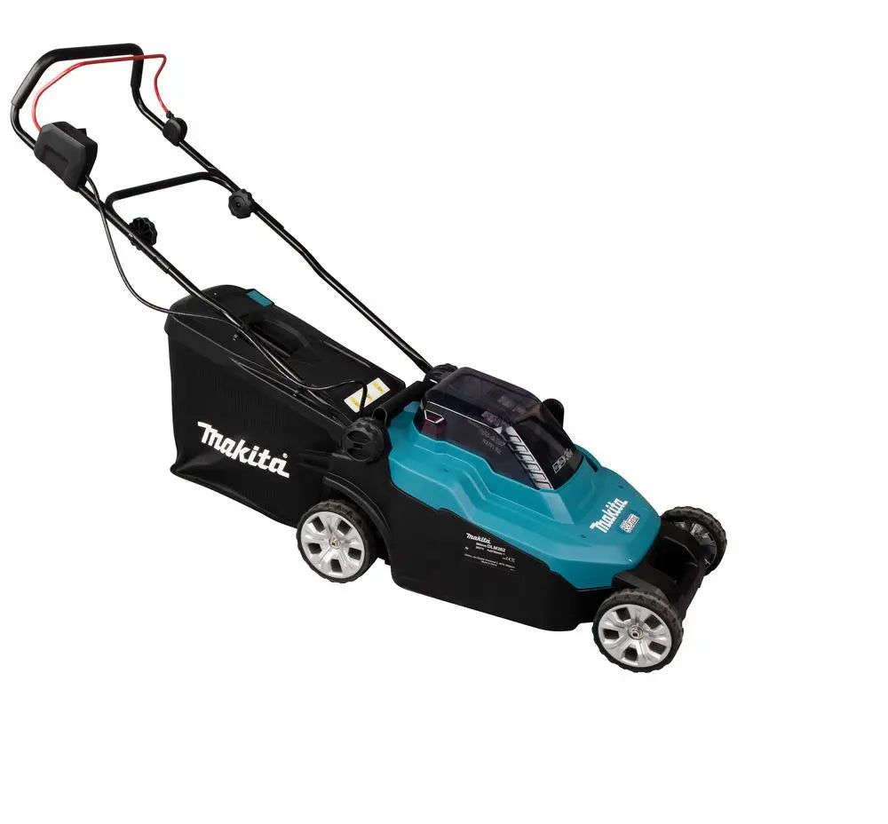 Makita 38cm Lawn Mower Twin 18V LXT Li-ion Cordless Garden Grass Outdoor Bare Unit Body Only DLM382Z  White Rose Tools