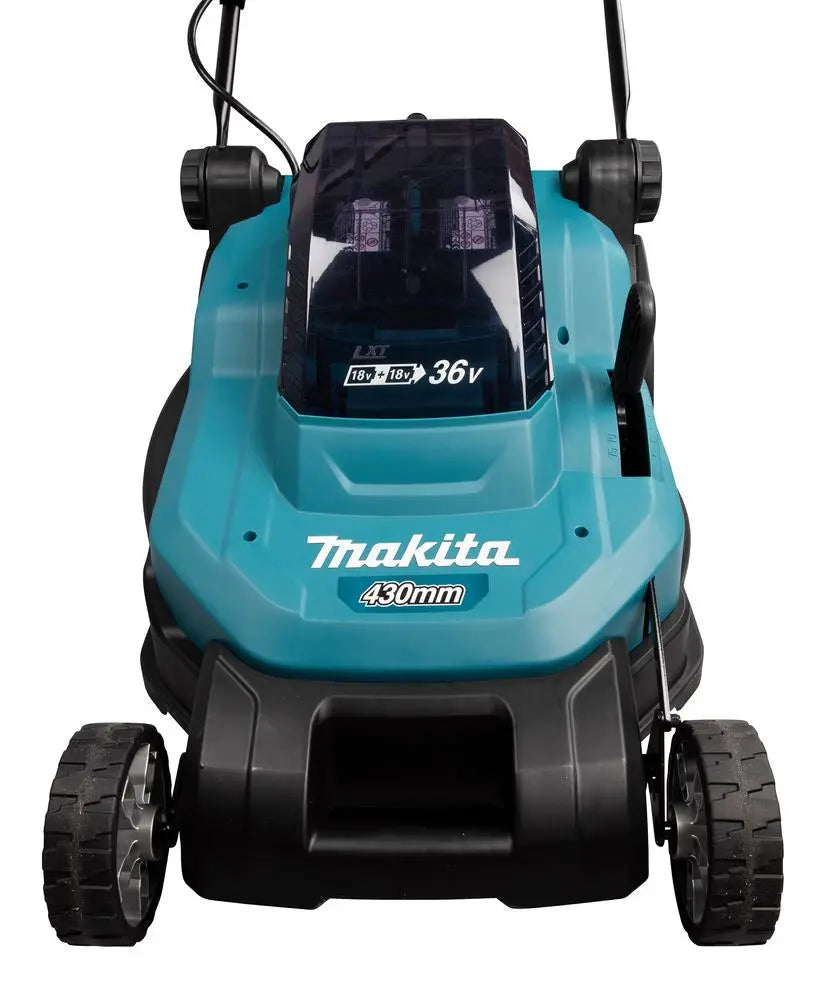 Makita 43cm Lawn Mower Twin 18V LXT Li-ion Cordless Garden Grass Outdoor Bare Unit Body Only DLM432Z  White Rose Tools