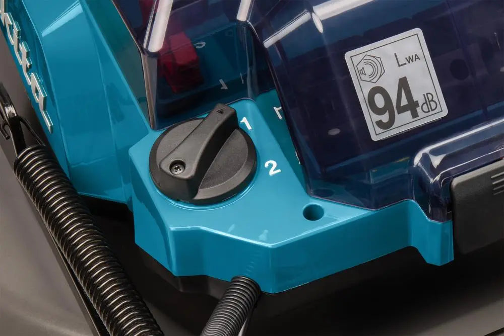 Makita 46cm Lawn Mower Kit Twin 18V LXT Li-ion Cordless Garden Grass Outdoor 2 x 6Ah Battery and Dual Rapid Charger DLM462PG2  White Rose Tools