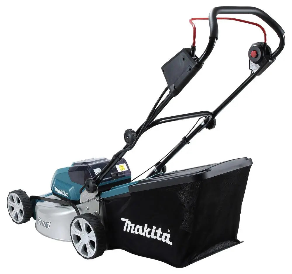 Makita 46cm Lawn Mower Twin 18V LXT Li-ion Cordless Garden Grass Outdoor Bare Unit Body Only DLM460Z  White Rose Tools