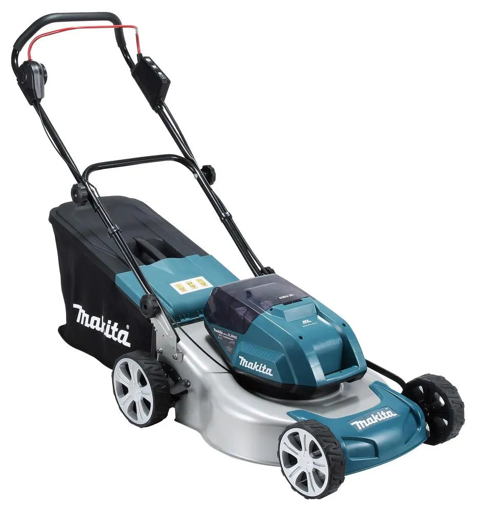 Makita 46cm Lawn Mower Twin 18V LXT Li-ion Cordless Garden Grass Outdoor Bare Unit Body Only DLM460Z  White Rose Tools
