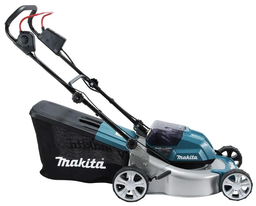 Makita 46cm Lawn Mower Twin 18V LXT Li-ion Cordless Garden Grass Outdoor Bare Unit Body Only DLM460Z  White Rose Tools