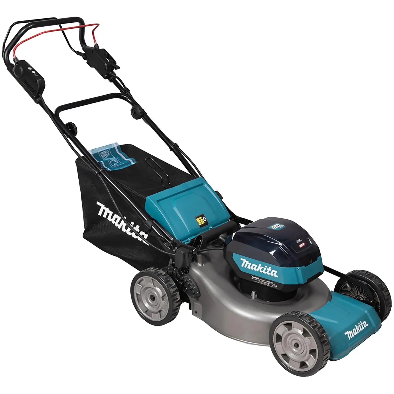 Makita 48cm Lawn Mower 40V Max XGT Li-ion Cordless Garden Grass Outdoor 2 x 5Ah Battery and Dual Fast Charger LM001GT204  White Rose Tools
