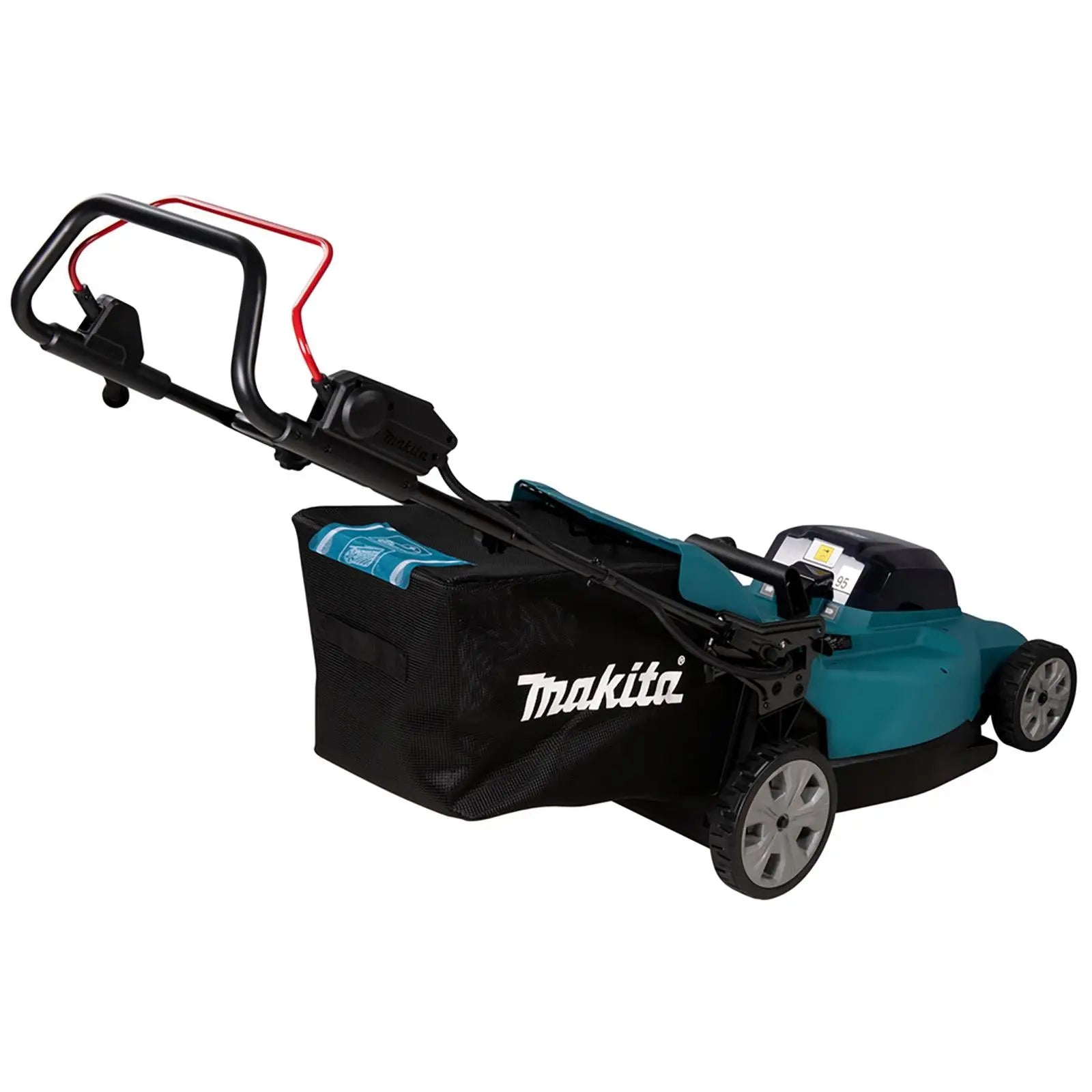 Makita 48cm Lawn Mower Kit Twin 18V LXT Li-ion Cordless Garden Grass Outdoor 2 x 5Ah Battery and Dual Charger DLM480CT2  White Rose Tools
