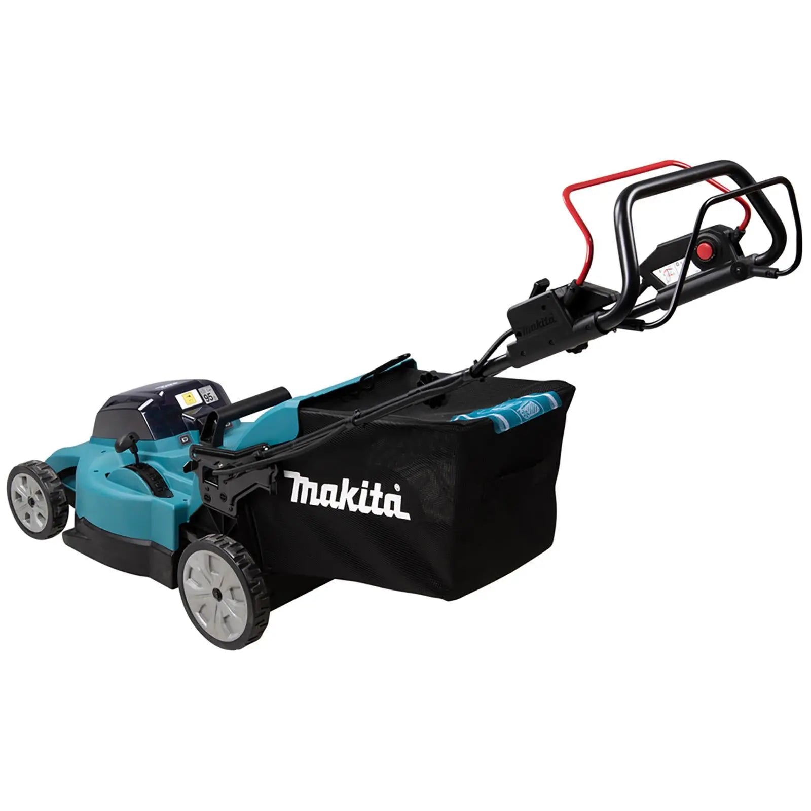 Makita 48cm Lawn Mower Kit Twin 18V LXT Li-ion Cordless Garden Grass Outdoor 2 x 5Ah Battery and Dual Charger DLM481CT2  White Rose Tools