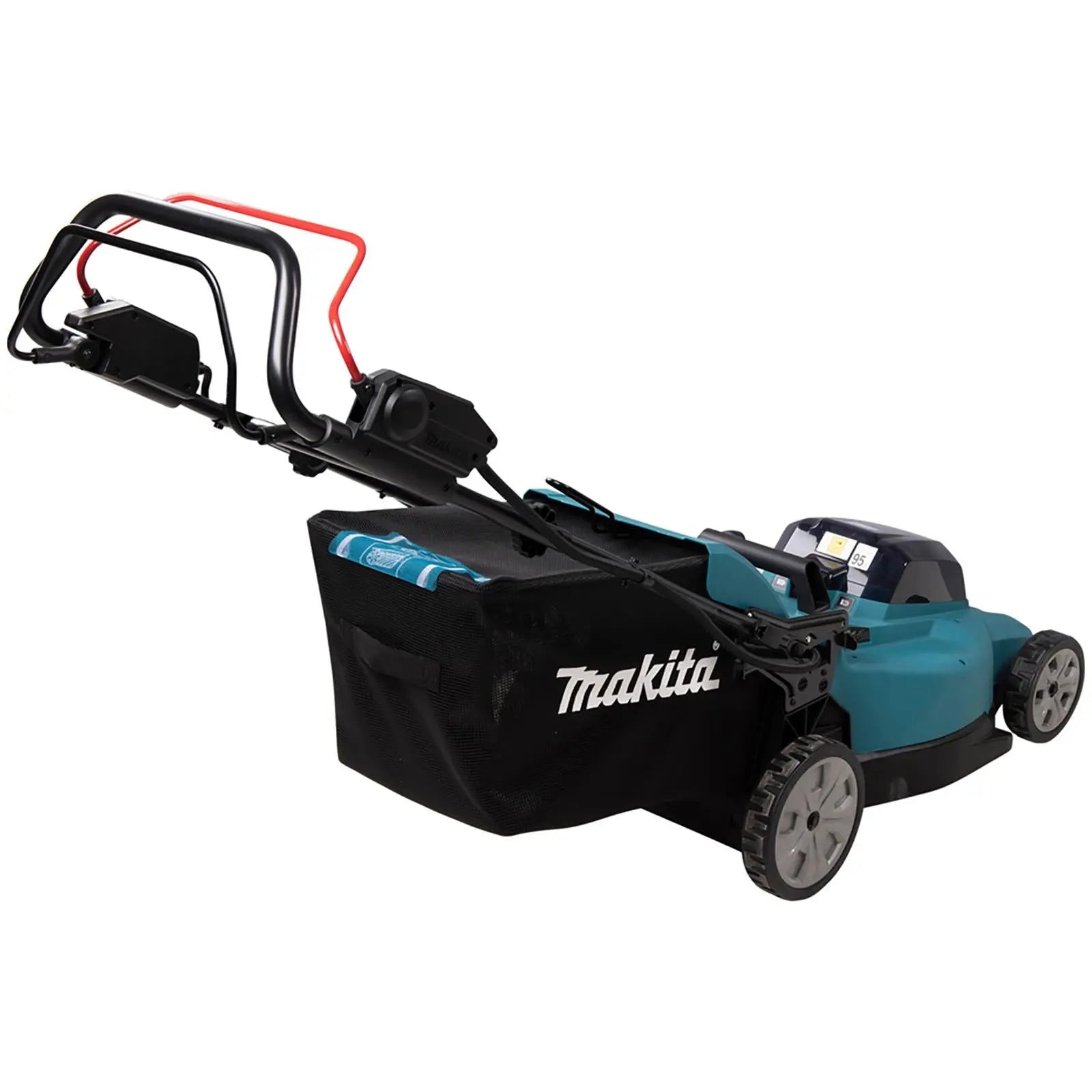 Makita 48cm Lawn Mower Kit Twin 18V LXT Li-ion Cordless Garden Grass Outdoor 2 x 5Ah Battery and Dual Charger DLM481CT2  White Rose Tools
