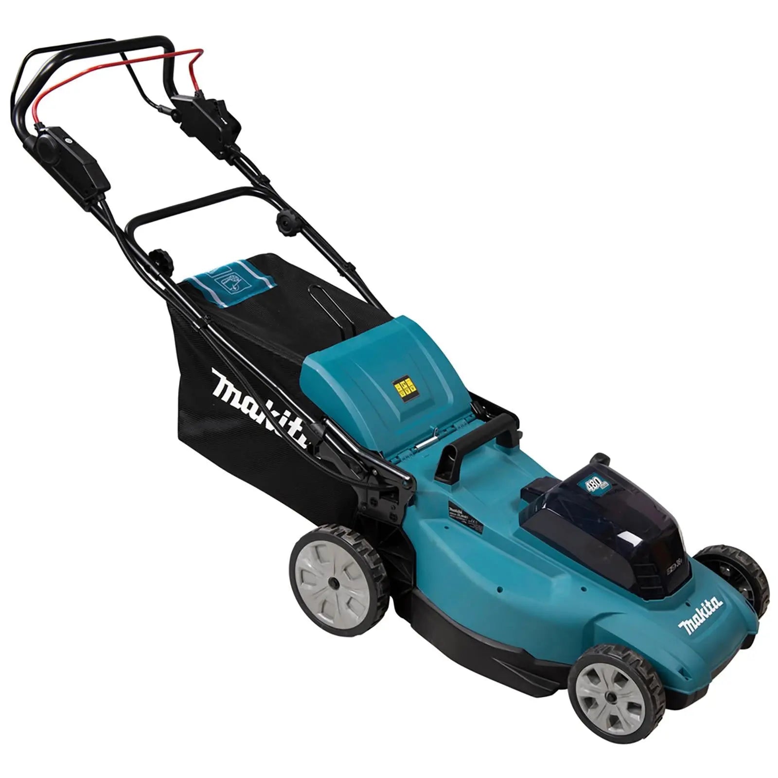 Makita 48cm Lawn Mower Kit Twin 18V LXT Li-ion Cordless Garden Grass Outdoor 2 x 5Ah Battery and Dual Charger DLM481CT2  White Rose Tools
