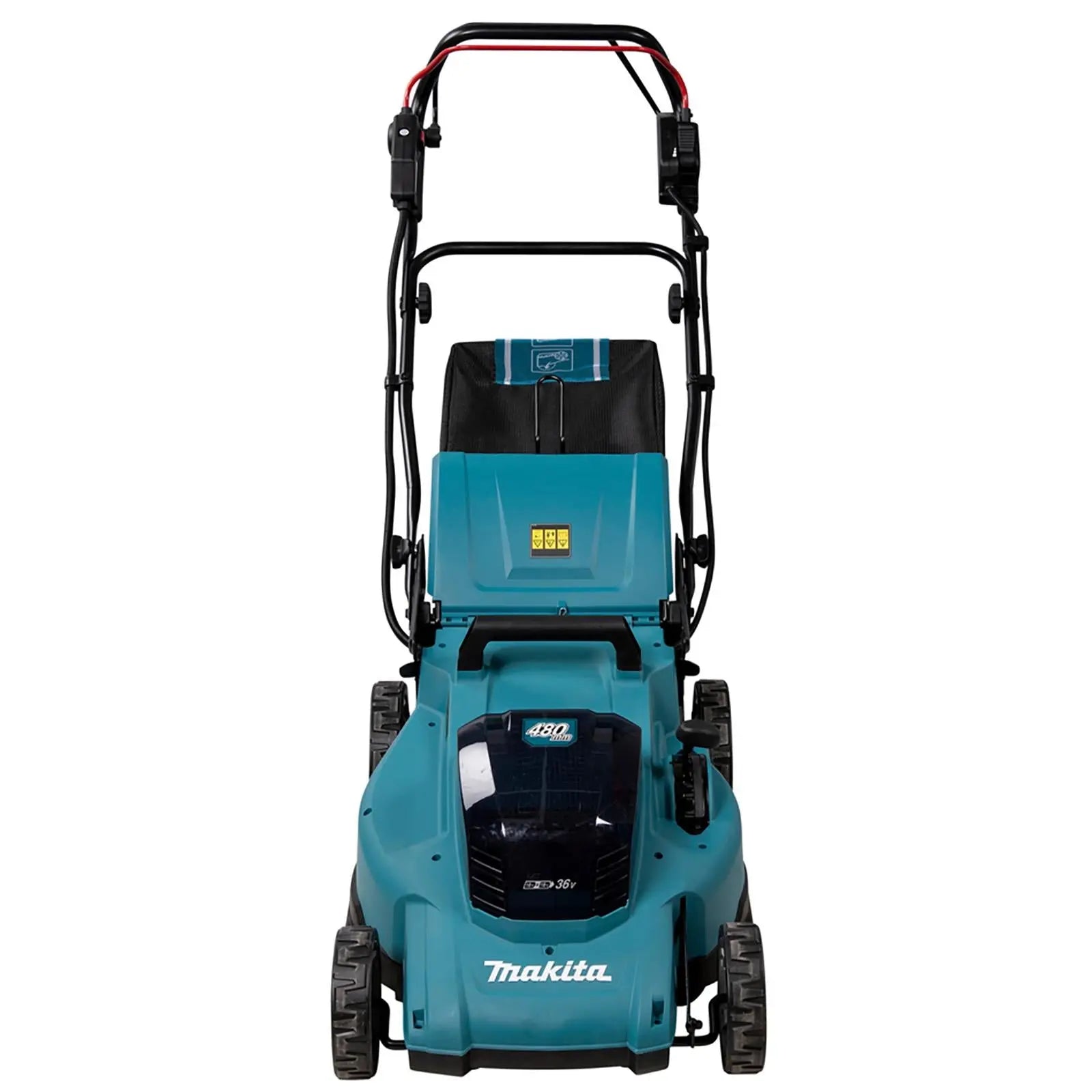 Makita 48cm Lawn Mower Kit Twin 18V LXT Li-ion Cordless Garden Grass Outdoor 2 x 5Ah Battery and Dual Charger DLM481CT2  White Rose Tools