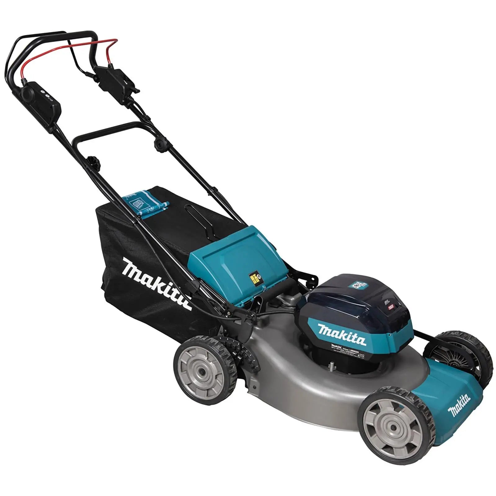 Makita 53cm Lawn Mower 40V Max XGT Li-ion Cordless Garden Grass Outdoor 2 x 5Ah Battery and Dual Fast Charger LM002GT204  White Rose Tools