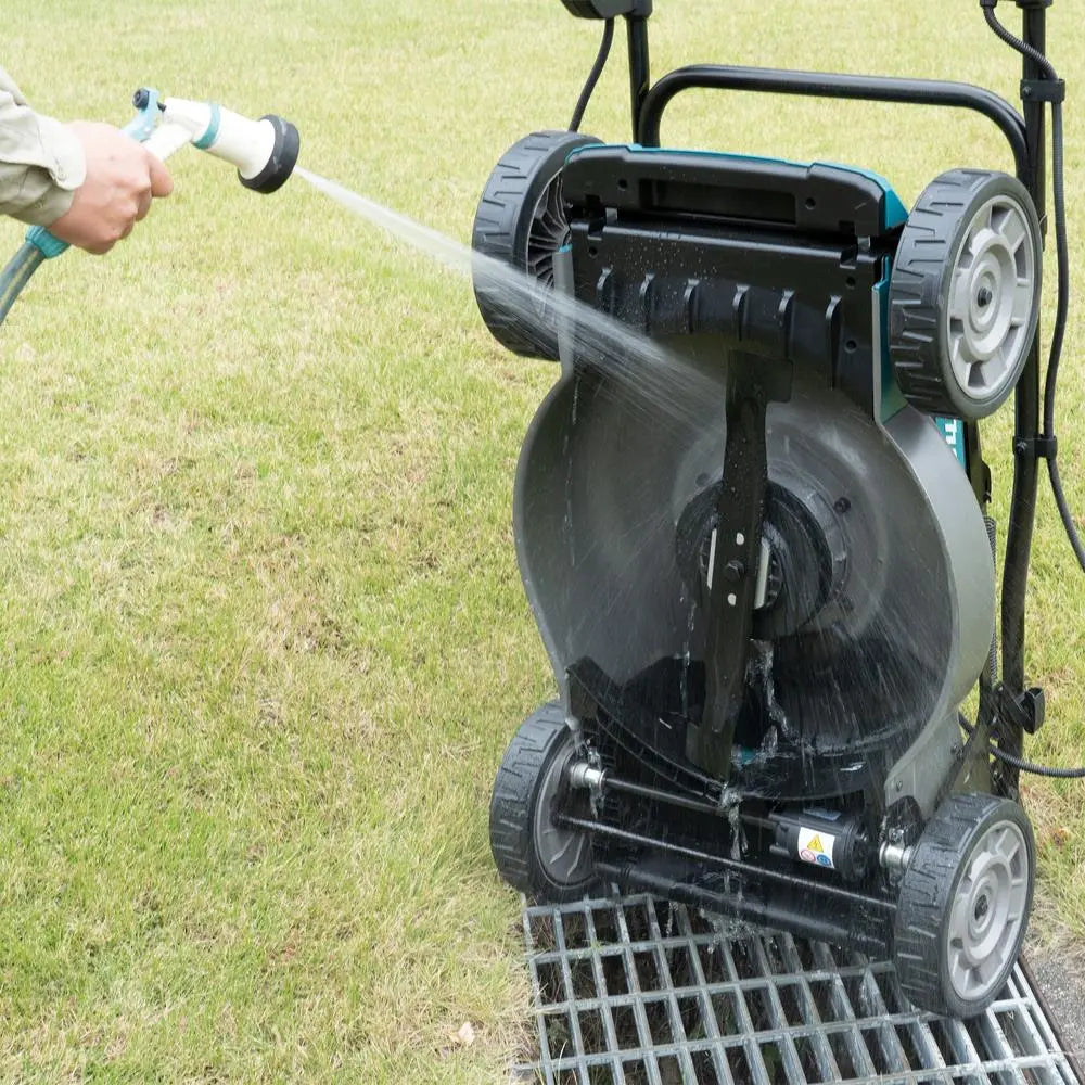 Makita 53cm Lawn Mower Kit 64V Max Li-ion Cordless Garden Grass Outdoor 4Ah Battery and Charger LM004JM101  White Rose Tools