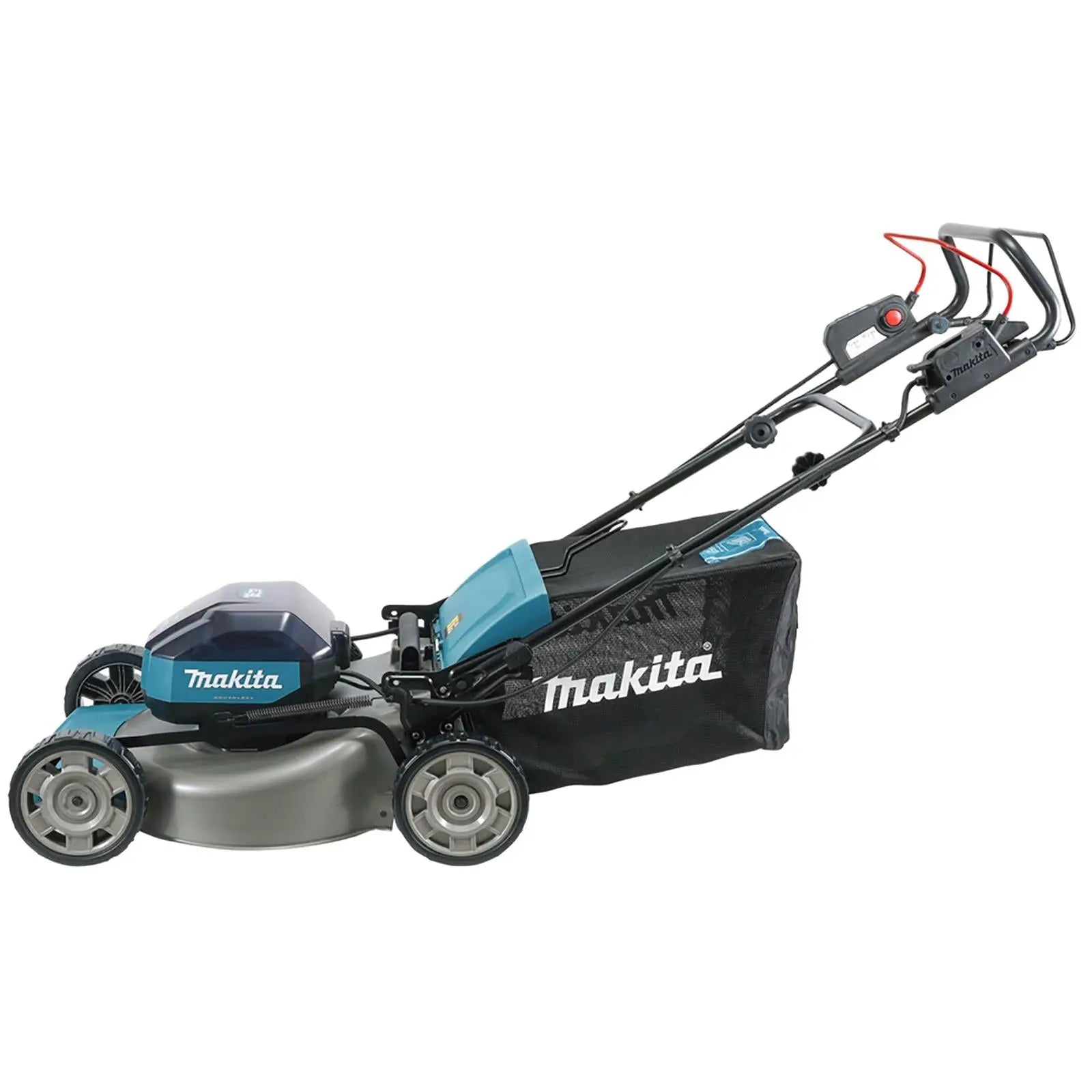 Makita 53cm Lawn Mower Kit 64V Max Li-ion Cordless Garden Grass Outdoor 4Ah Battery and Charger LM004JM101  White Rose Tools