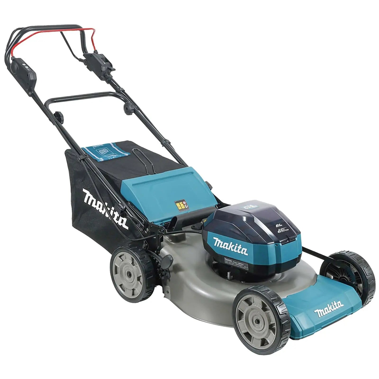 Makita 53cm Lawn Mower Kit 64V Max Li-ion Cordless Garden Grass Outdoor 4Ah Battery and Charger LM004JM101  White Rose Tools