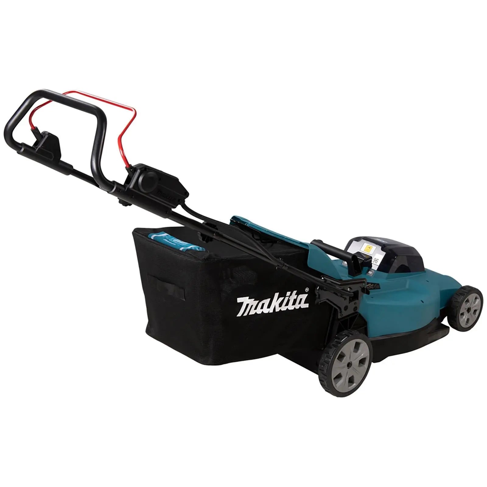 Makita 53cm Lawn Mower Kit Twin 18V LXT Li-ion Cordless Garden Grass Outdoor 2 x 5Ah Battery and Dual Charger DLM538CT2  White Rose Tools
